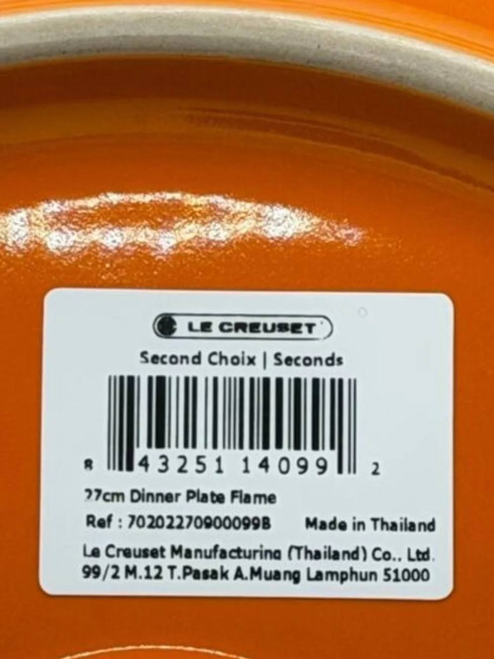 Le Creuset Bright Orange Round Serving Plate